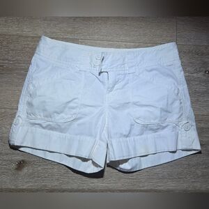 Women's White Cotton Shorts